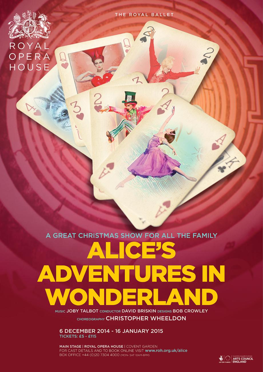 Alice’s Adventures in Wonderland ballet poster design by Damien Frost