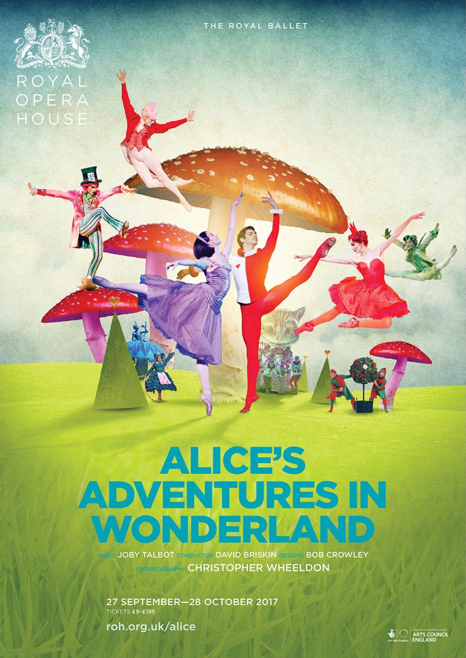 Alice’s Adventures in Wonderland ballet poster design by Damien Frost