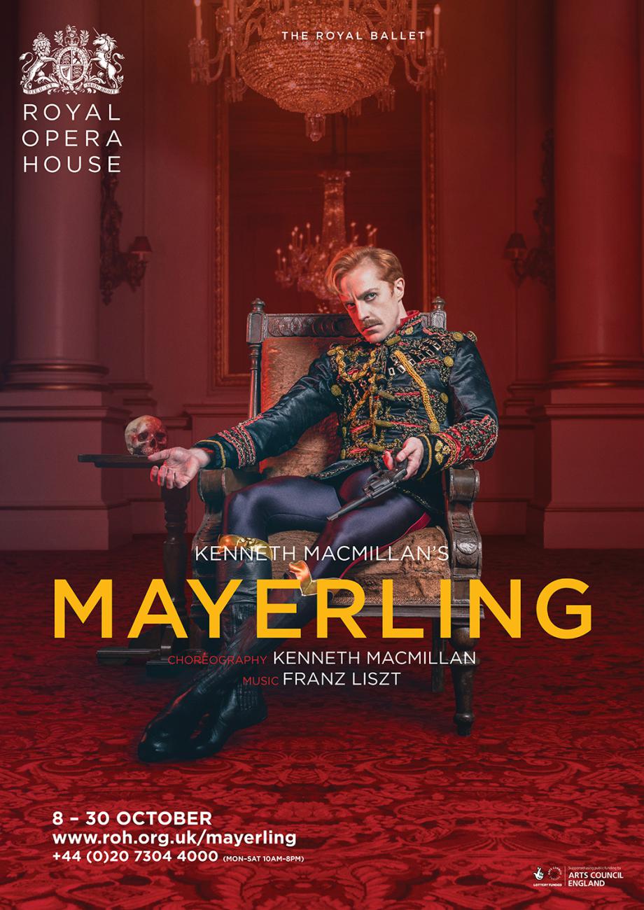 Mayerling ballet poster design by Damien Frost