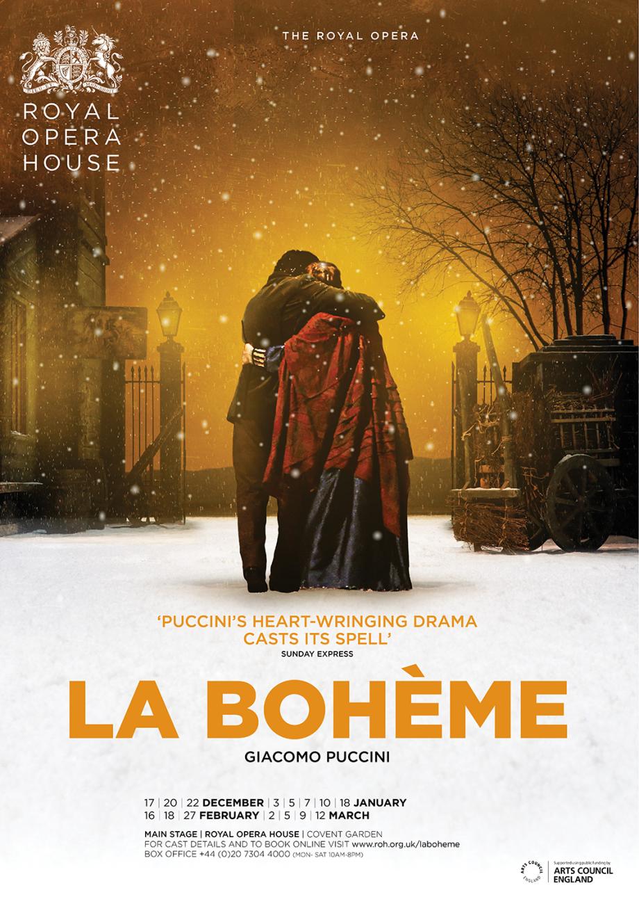 La Bohème opera poster design by Damien Frost