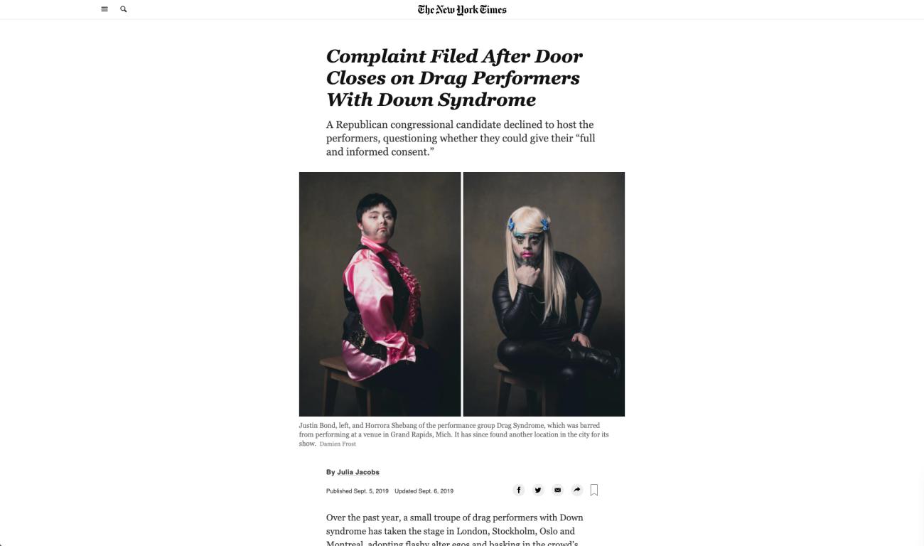 Drag Syndrome New York Times photos by Damien Frost