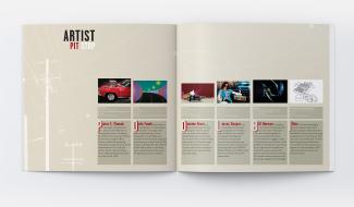 Auto Fetish exhibition catalogue inside spread