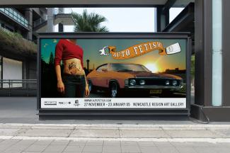 Auto Fetish exhibition billboard