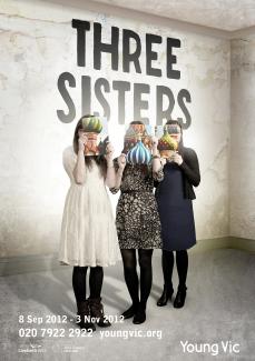 Three Sisters theatre poster design by Damien Frost