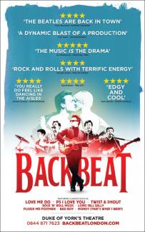 Backbeat theatre poster design by Damien Frost